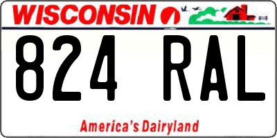 WI license plate 824RAL