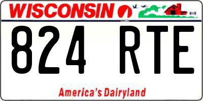 WI license plate 824RTE