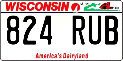 WI license plate 824RUB