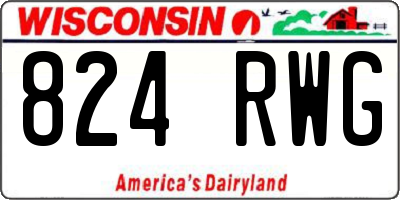 WI license plate 824RWG