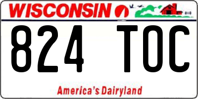 WI license plate 824TOC