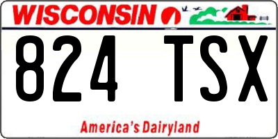 WI license plate 824TSX