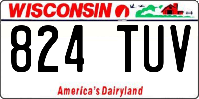 WI license plate 824TUV