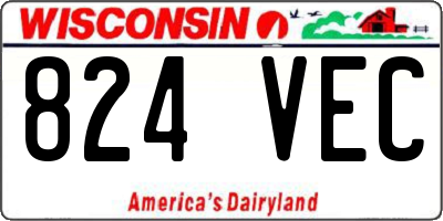 WI license plate 824VEC