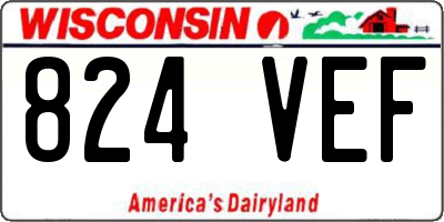 WI license plate 824VEF