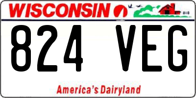WI license plate 824VEG