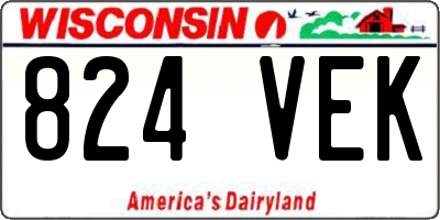 WI license plate 824VEK