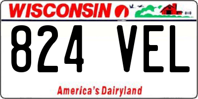 WI license plate 824VEL
