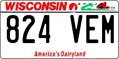 WI license plate 824VEM