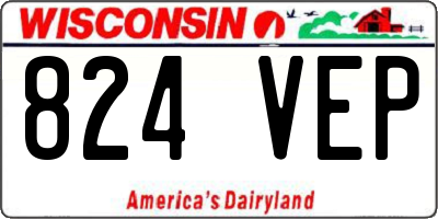 WI license plate 824VEP