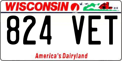 WI license plate 824VET