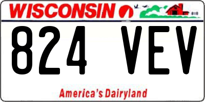 WI license plate 824VEV