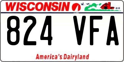 WI license plate 824VFA