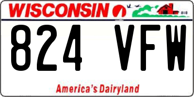 WI license plate 824VFW