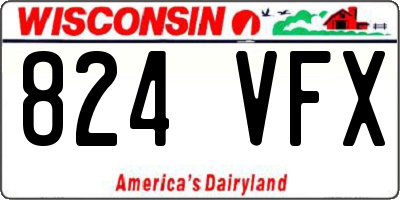 WI license plate 824VFX