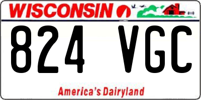 WI license plate 824VGC