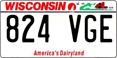 WI license plate 824VGE