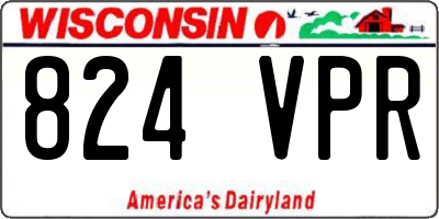 WI license plate 824VPR