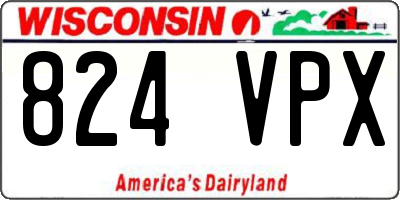 WI license plate 824VPX
