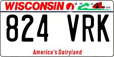 WI license plate 824VRK