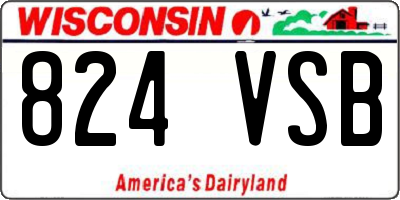 WI license plate 824VSB