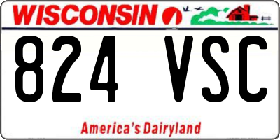 WI license plate 824VSC