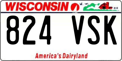WI license plate 824VSK