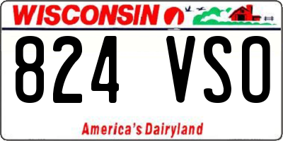 WI license plate 824VSO