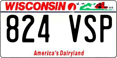 WI license plate 824VSP