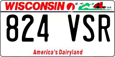 WI license plate 824VSR