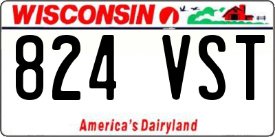 WI license plate 824VST