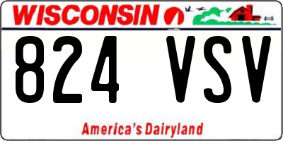 WI license plate 824VSV