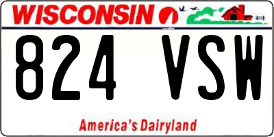 WI license plate 824VSW