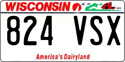 WI license plate 824VSX