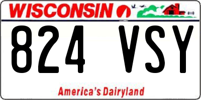 WI license plate 824VSY