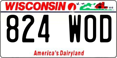 WI license plate 824WOD