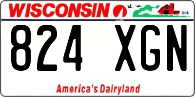 WI license plate 824XGN