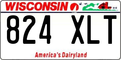 WI license plate 824XLT