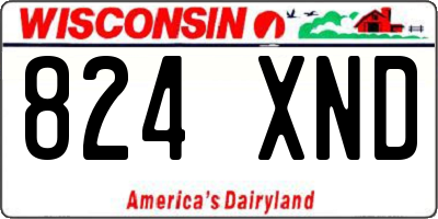 WI license plate 824XND