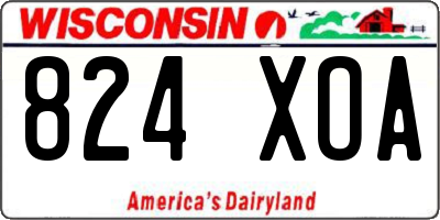 WI license plate 824XOA