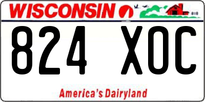 WI license plate 824XOC