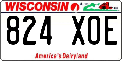 WI license plate 824XOE