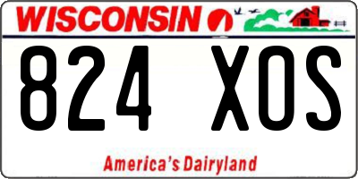 WI license plate 824XOS