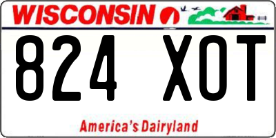 WI license plate 824XOT