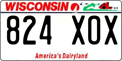 WI license plate 824XOX
