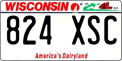 WI license plate 824XSC