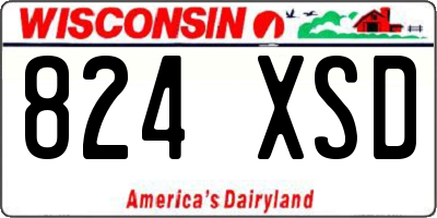 WI license plate 824XSD