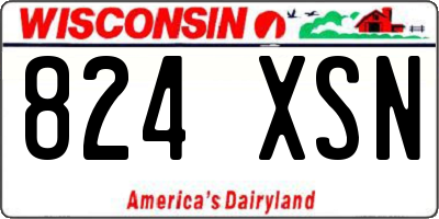 WI license plate 824XSN