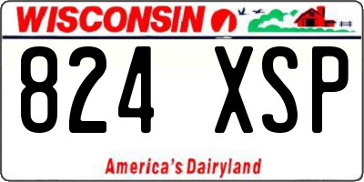 WI license plate 824XSP