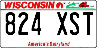 WI license plate 824XST